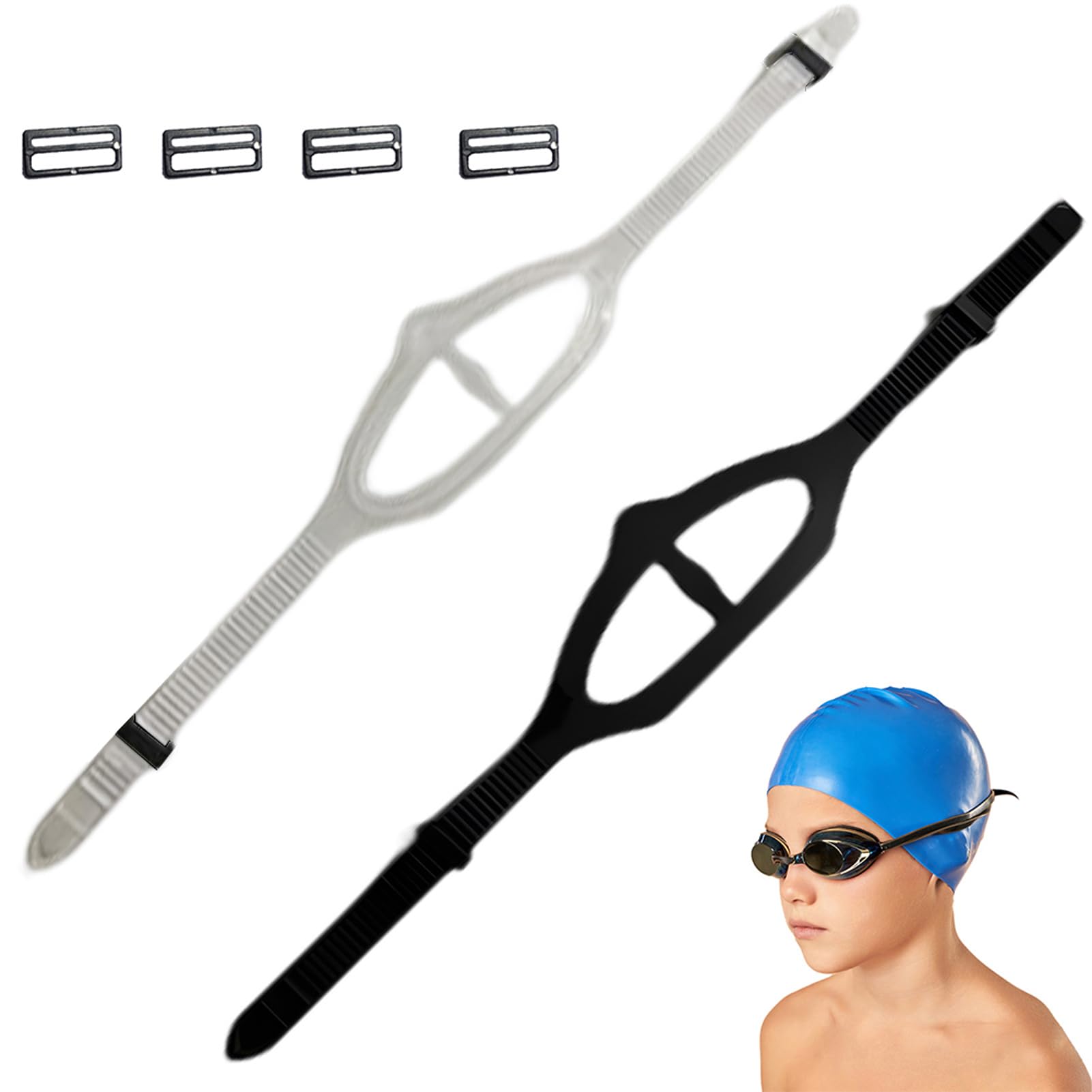 Faderr 2 pezzi Silicone Dive Mask Strap Sostituzione Universale Maschera Cinturino, Occhiali Da Nuoto Occhiali Cinturino In Silicone Fascia Della Testa Accessori per Immersioni Nuotata Snorkel