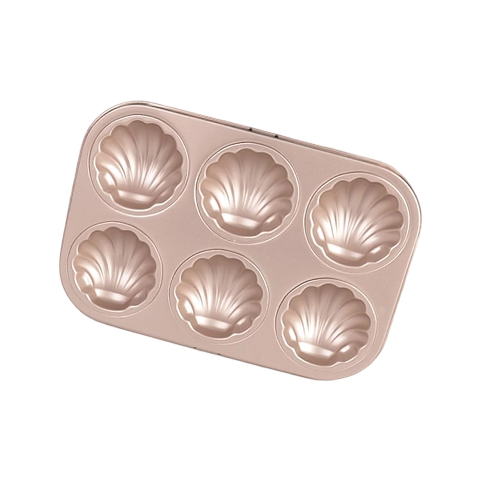 NEWFT 6 Cavity Shell Shape Cake Pan Dessert Mold For Quick Baking Carbon Steel Nonstick Easy Design