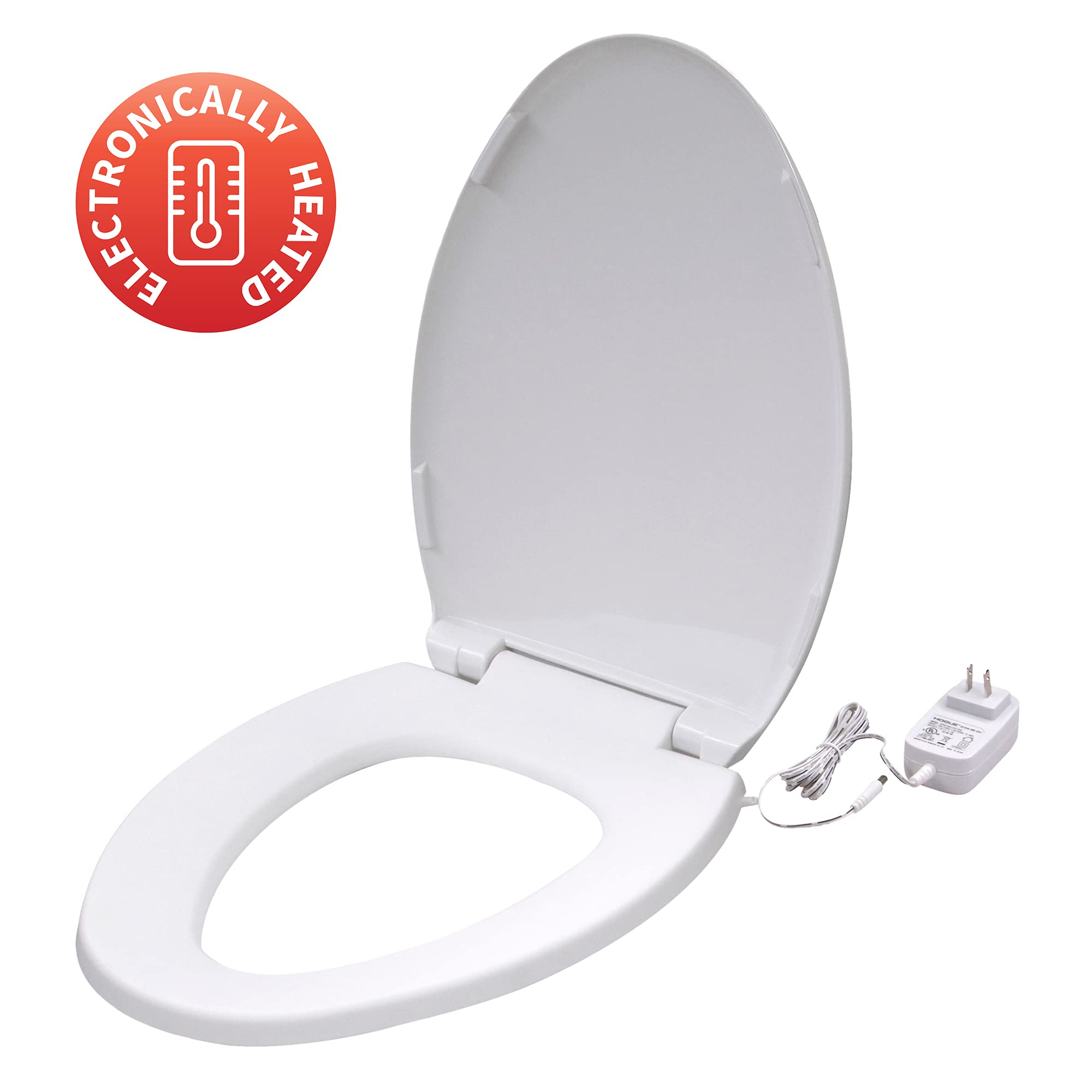 UltraTouch 12 Watt/12 Volt UL Listed Elongated Bowl White Heated Toilet Seat