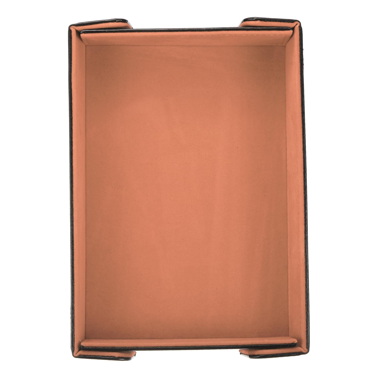 sourcing map Dice Tray PU Leather Felt Lining Mat Magnetic Folding Dice Rolling Tray Holder Rectangle Storage Box Perfect for DND Table Games & Entryway & Nightstand Organizer (Pink Red)