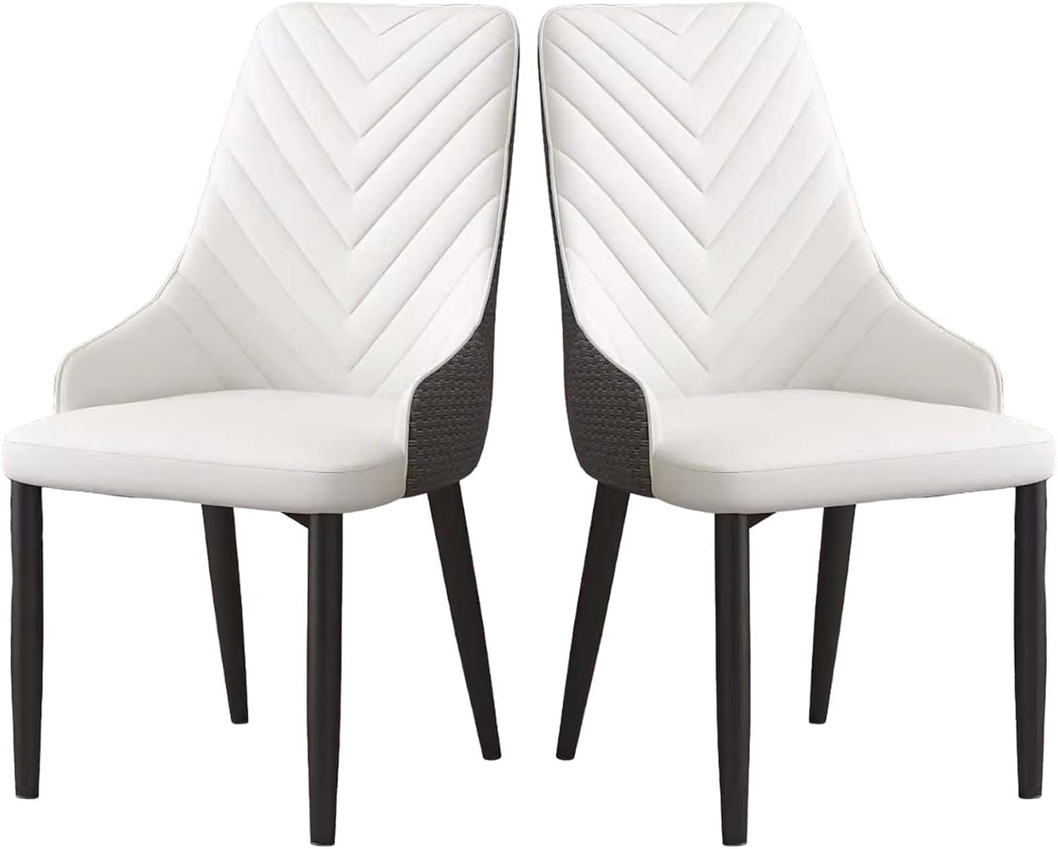 Chaise en cuir PU lot de 2 rembourrées douces pour un séjour haut de gamme