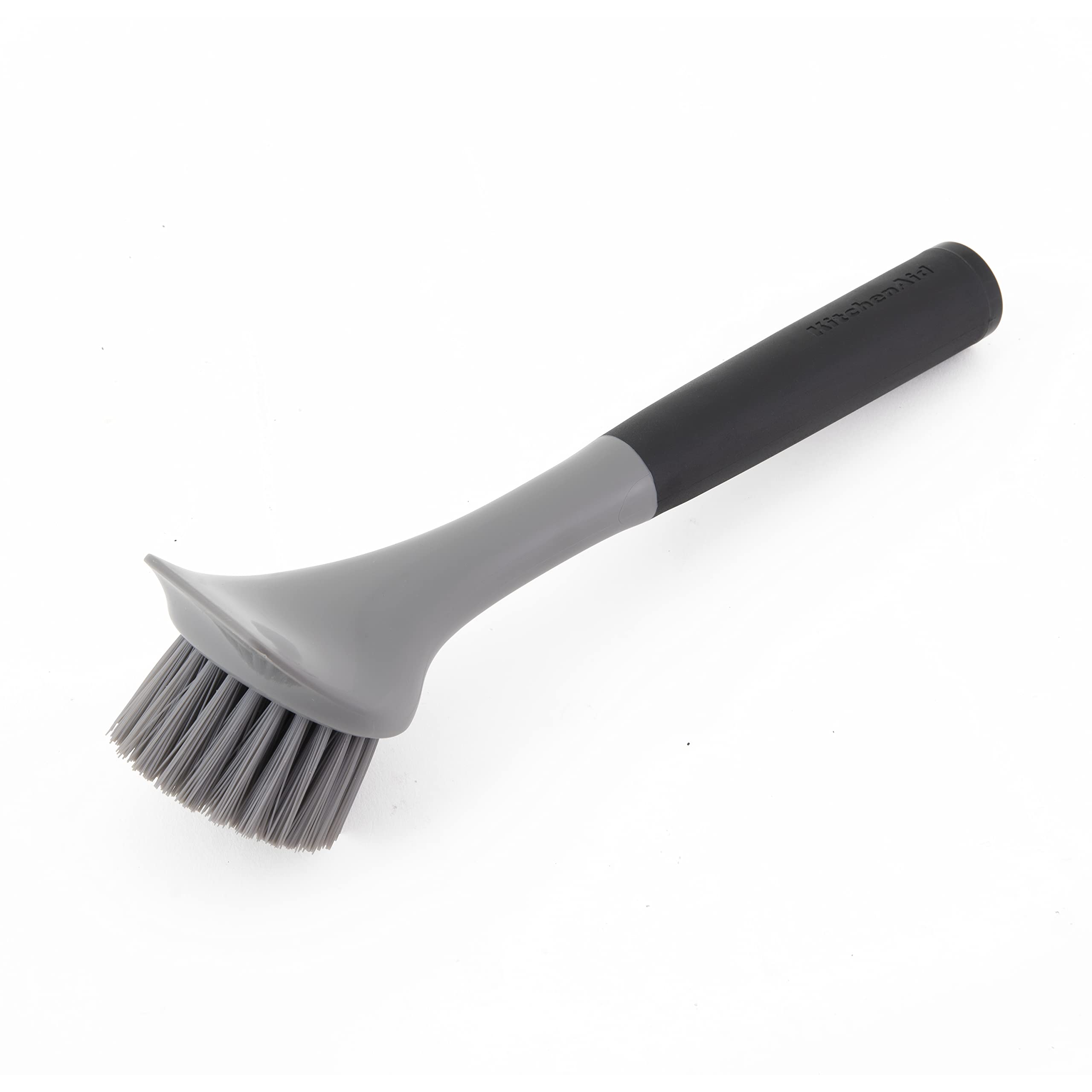 KitchenAid Premium Cast Iron Cleaning Sink Brush, Grey, Stiff Nylon Bristles, Non-Slip Handle, Dishwasher Safe Kitchen Cleaning Tool - Grey, 26cms-image-14