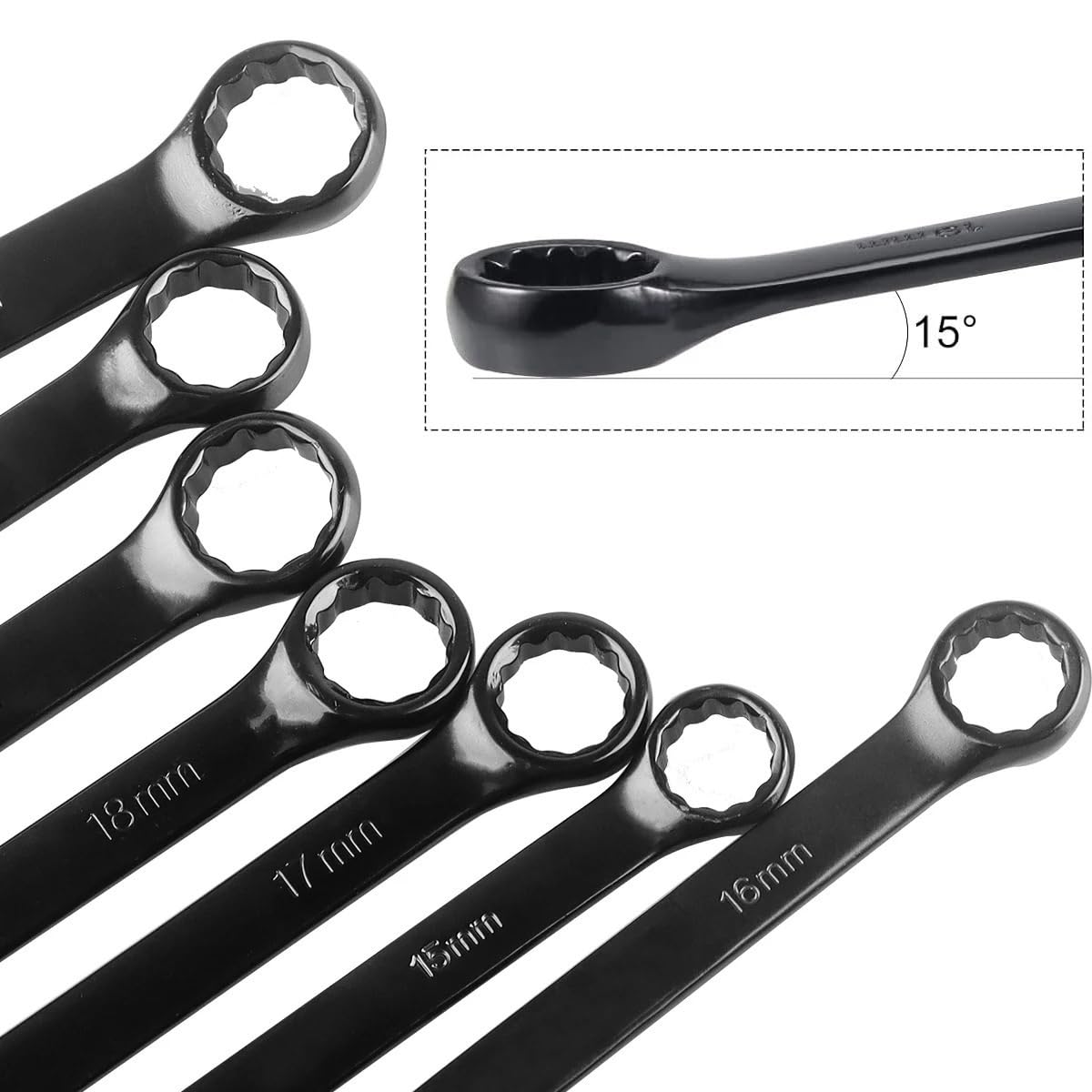 Telescopic Ratchet 1 zestaw Czarny klucz grzechotkowy otwarty Dwufunkcyjne narzędzie grzechotkowe Kluczowe ręczne do naprawy samochodu klucz dynamometryczny(12pcs)