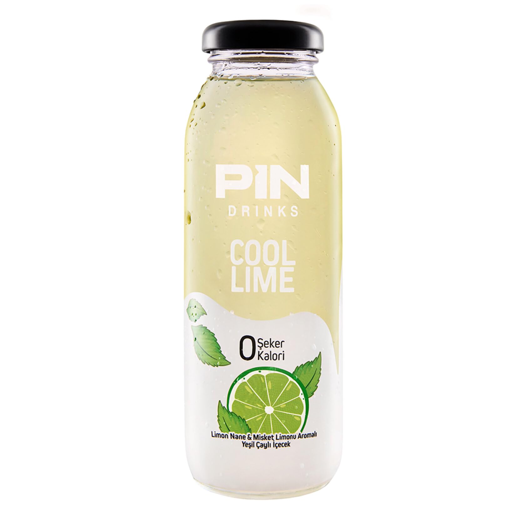 PIN Cool Lime 0 Şeker Limonlu NaneMisket Limonu Aromalı-Yeşil Çaylı İçecek -250 ml