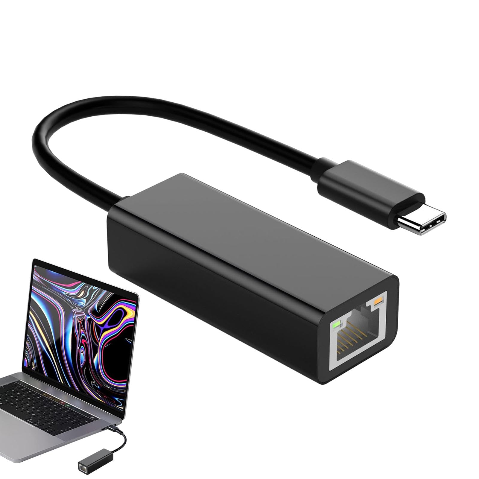 Adaptateur Ethernet USB Type C, Adaptateur Réseau USB C pour Ordinateur Voyage