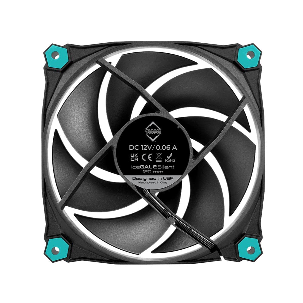 Iceberg Thermal IceGALE Direccionable RGB 4.724 In PWM Dual Ball Bearing ARGB Ventilador De Caja (paquete De 3) Verde Azulado