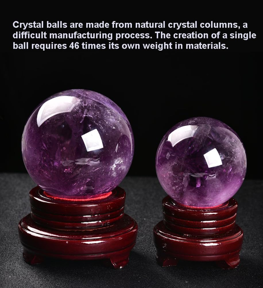Amethyst Crystal Stone Spheres,Purple Quartz Crystal Ball,Living Room Foyer Home Decor, Office Decorations, Fengshui Balls,7.5cm