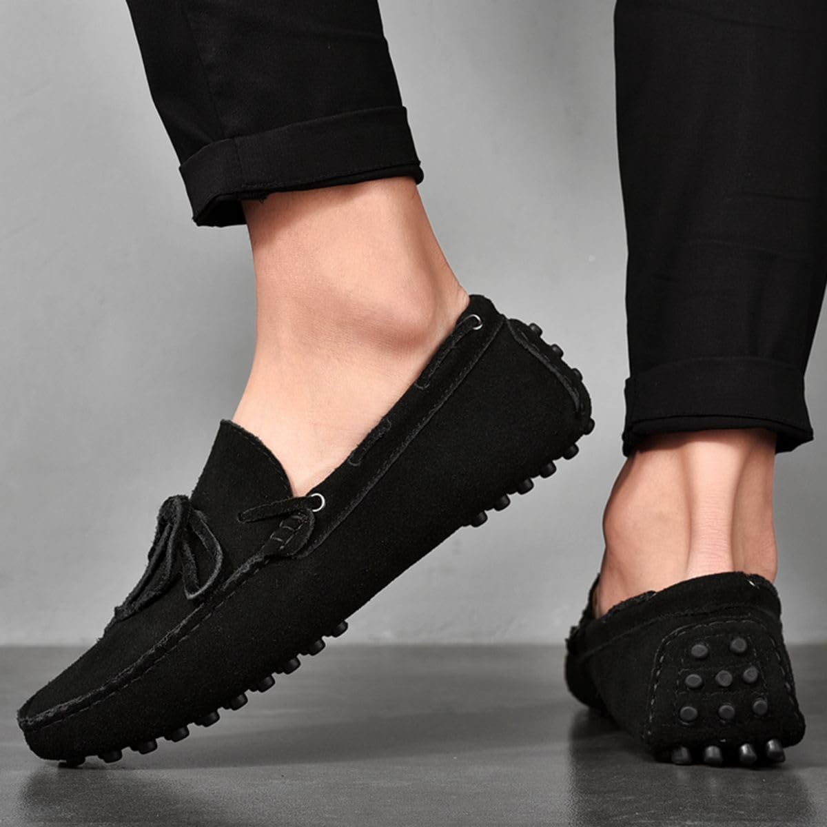 Hombres Elegante Hebilla Mocasines Comodidad Ante Zapatos de Conducir Estiloso Pantuflas Holgazanes Slip On Verano Plano Cuero Zapatos de Conducción 38-49 EU