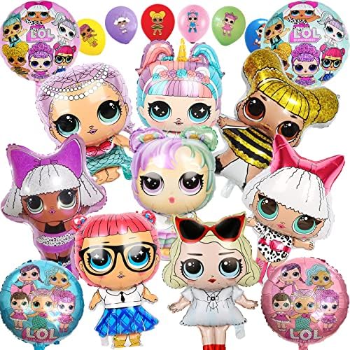 L.O.L Birthday Party Decorations, 30Pcs L.O.L Balloons for Girls Birthday Party Decorations Kids Baby Shower Surprise Birthday Party Theme Supplies Decorations.