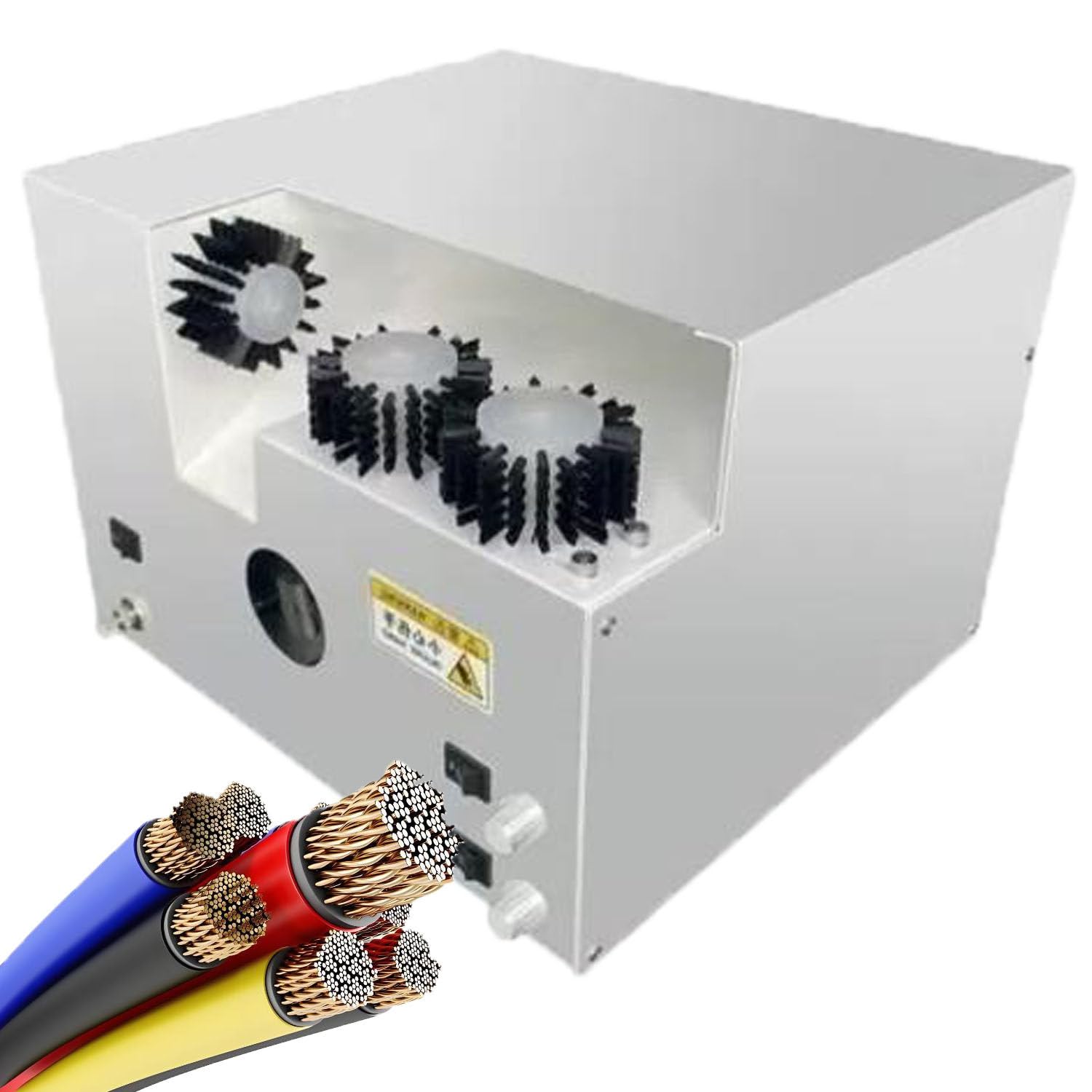 ToayNia Electric Wire Twister And Stripper Machine,Adjustable 5-60mm Automatic Wire Twisting Machine,Three-Brush Cable Shield Braid Brushing And Twisting Machine