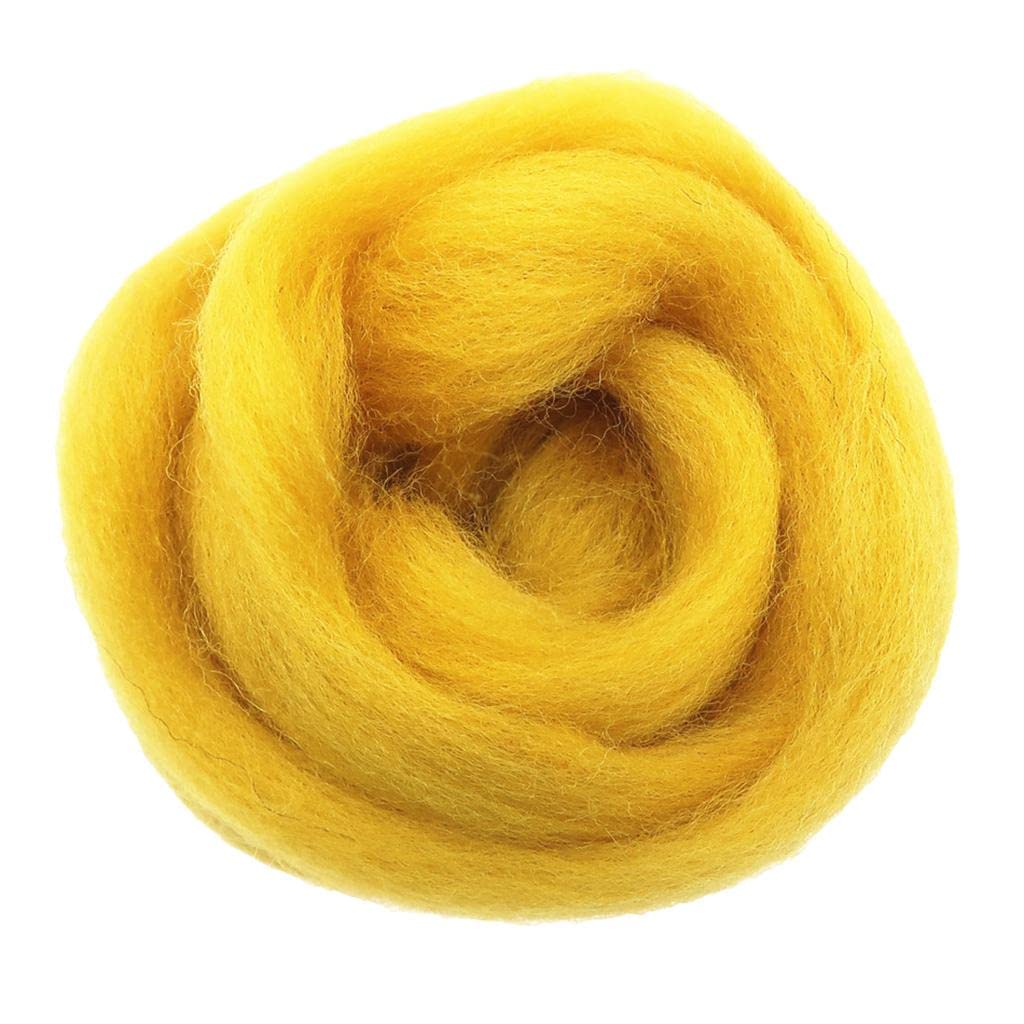 10g Handmade Wool Top Fibre Roving for Needle Felting Materials Dark Yellow-image-49