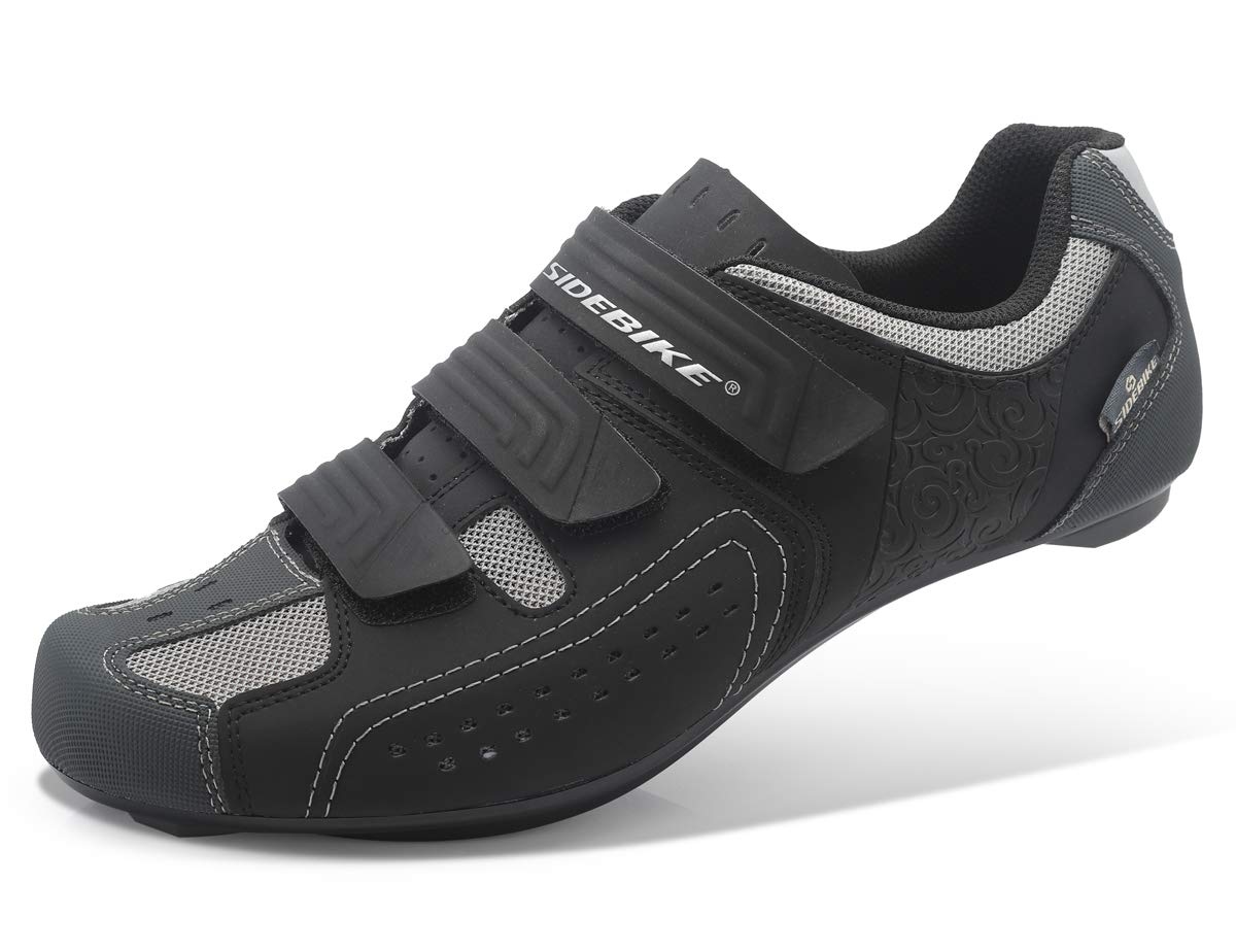 SIDEBIKE Cycling Shoes for Road Reel Knob Speed Lacing System Breathable 013 (US9/EU42/Ft27cm, Gray)