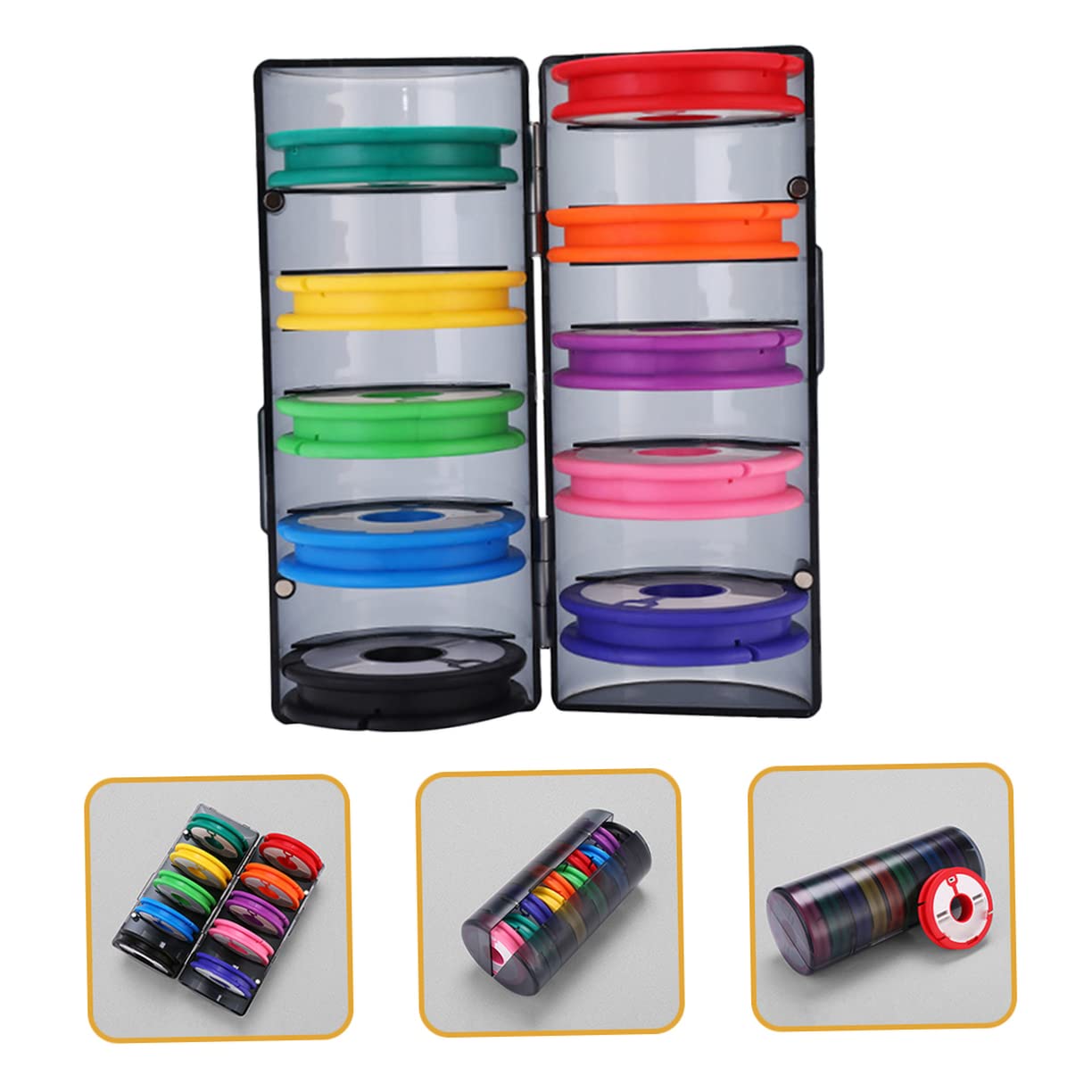 BESPORTBLE Fishing Line Spool Holder Organizer Fishing Line Storage Box Winding Wheel for Portable Use