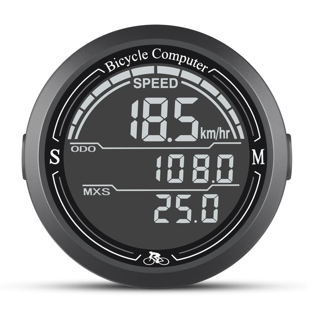 Compteur de vélo étanche avec éclairage compteur de vitesse Noir