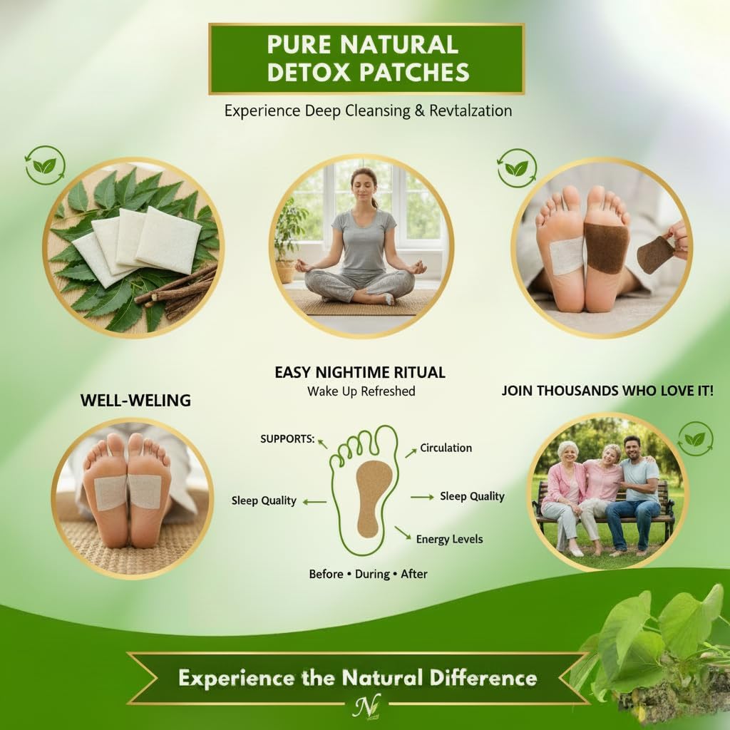 Go Well Herbal Giloy Patches, Body Detox Foot Patches, Stress Relief and Bloating Support (pack of 20) - Image 5 thumbnail