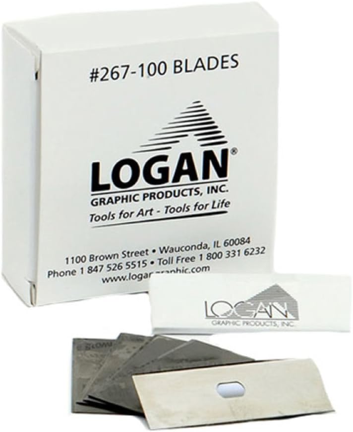 Graphics 267-100 Mat Cutter Blades Box of 100 for use with Logan Use with Logan Platinum Edge and Total Trimmer Series