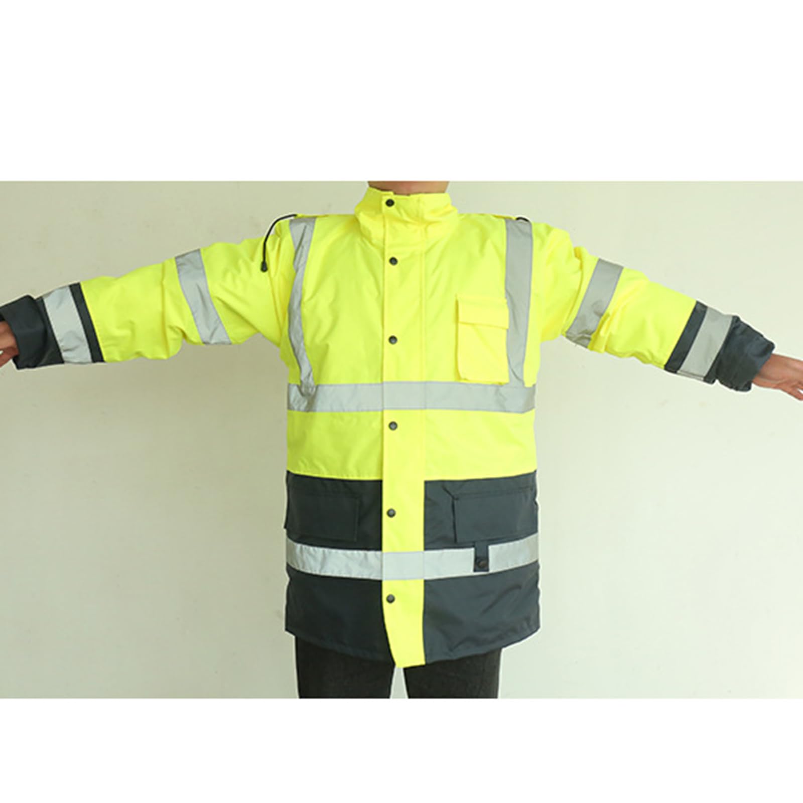 Arbeitsjacken mit ergonomischer Passform, hohe Sichtbarkeit, reflektierende, spritzwassergeschützte, isolierte Jacken für bequeme Bewegung auf der Baustelle, Arbeitsschutzkleidung