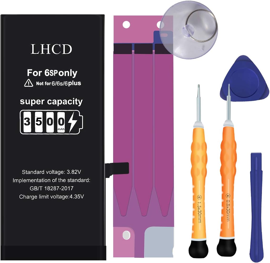 LHCD New Battery for iPhone 6s Plus, 3500mAh High Capacity Li-ion Replacement Battery, Professional Full Set Repair Tool Kits and Instruction -[2 Year Warranty]