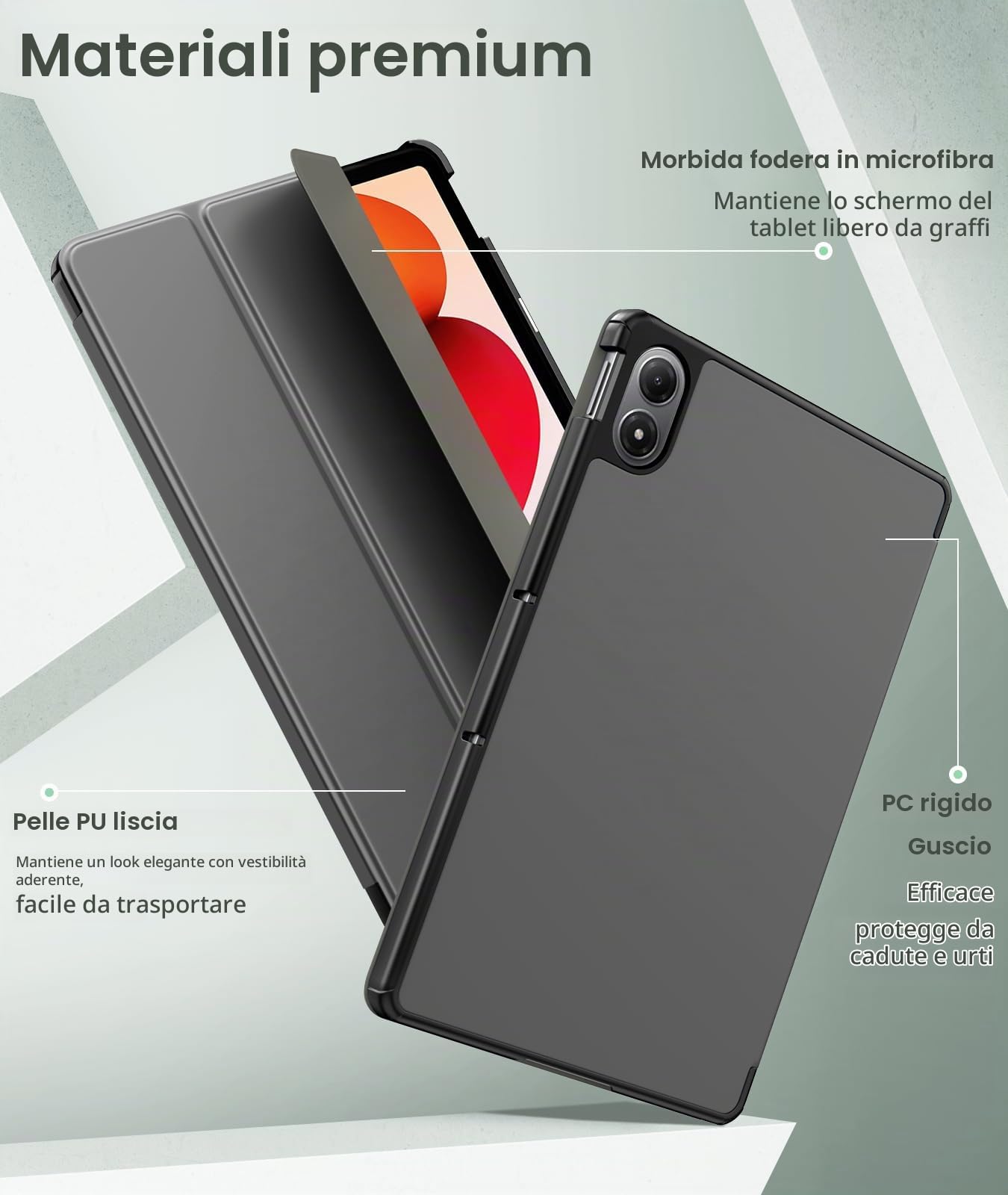 Custodia MoKo Per Xiaomi Redmi Pad 2 Pro 12,1" 2025 | Ultra Sottile In PU Con Auto Wake/sleep | Supporto Pieghevole E Protezione Antiurto - 5