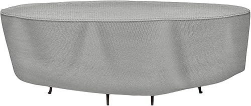 Funda para mesa y silla ovalada redonda impermeable para patio, extragrande, lavable, para exteriores, muebles resistentes, 124 x 88 x 30 pulgadas