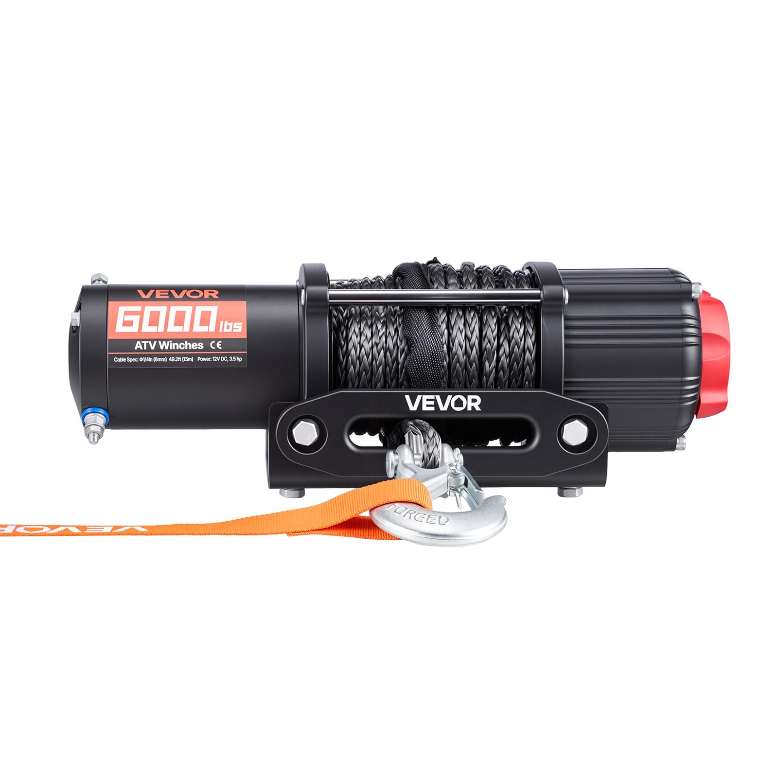 VEVOR Verricello Elettrico con Cavo Metallico da 2721 kg, Verricello Elettrico da 12 V CC per ATV/UTV Fuoristrada con Fune Sintetica Ø 6 mm x 15 m, Telecomando Wireless e Cablato, Impermeabile IP55