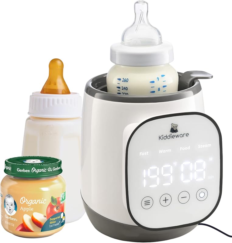 Baby Bottle Warmer for Breastmilk - 5-in-1 Feeding Bottle Warmers for all Bottles, Food Jars, and Breastmilk Bags - Smart Accurate Temperature Control, Automatic Shut-Off Milk Warmer for Baby