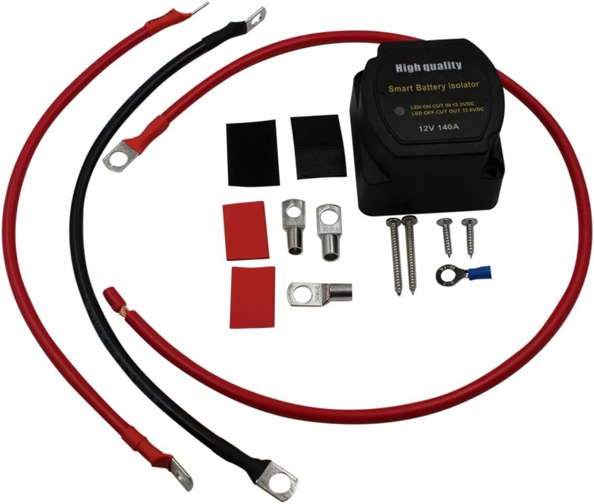 ULTECHNOVO 1set Dual Battery Isolator Relay for Car Rv Automatic Smart Relay Easy Installation Weather Resistant Design Suitable for Vehicles and Use