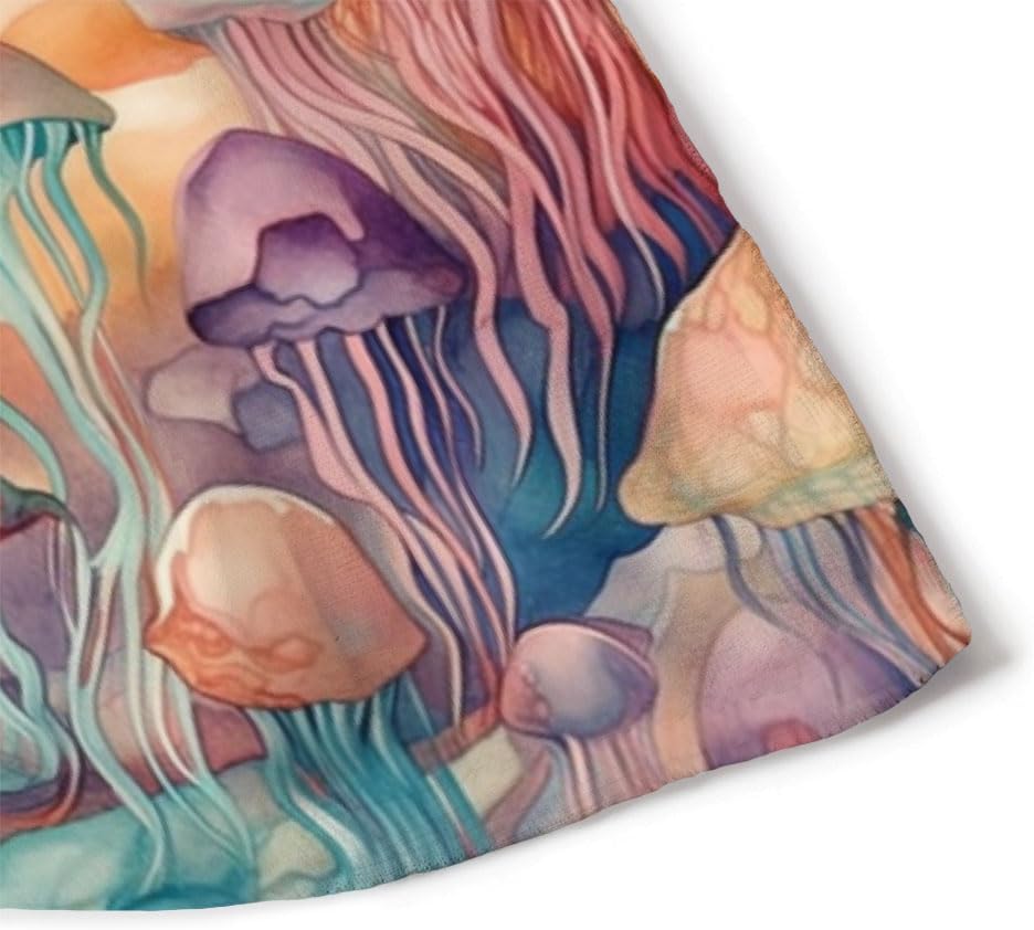 Jellyfish Graphic Polycotton Towel - Jellyfish Themed Items - Ocean Themed Gifts - 30 x 60 inches