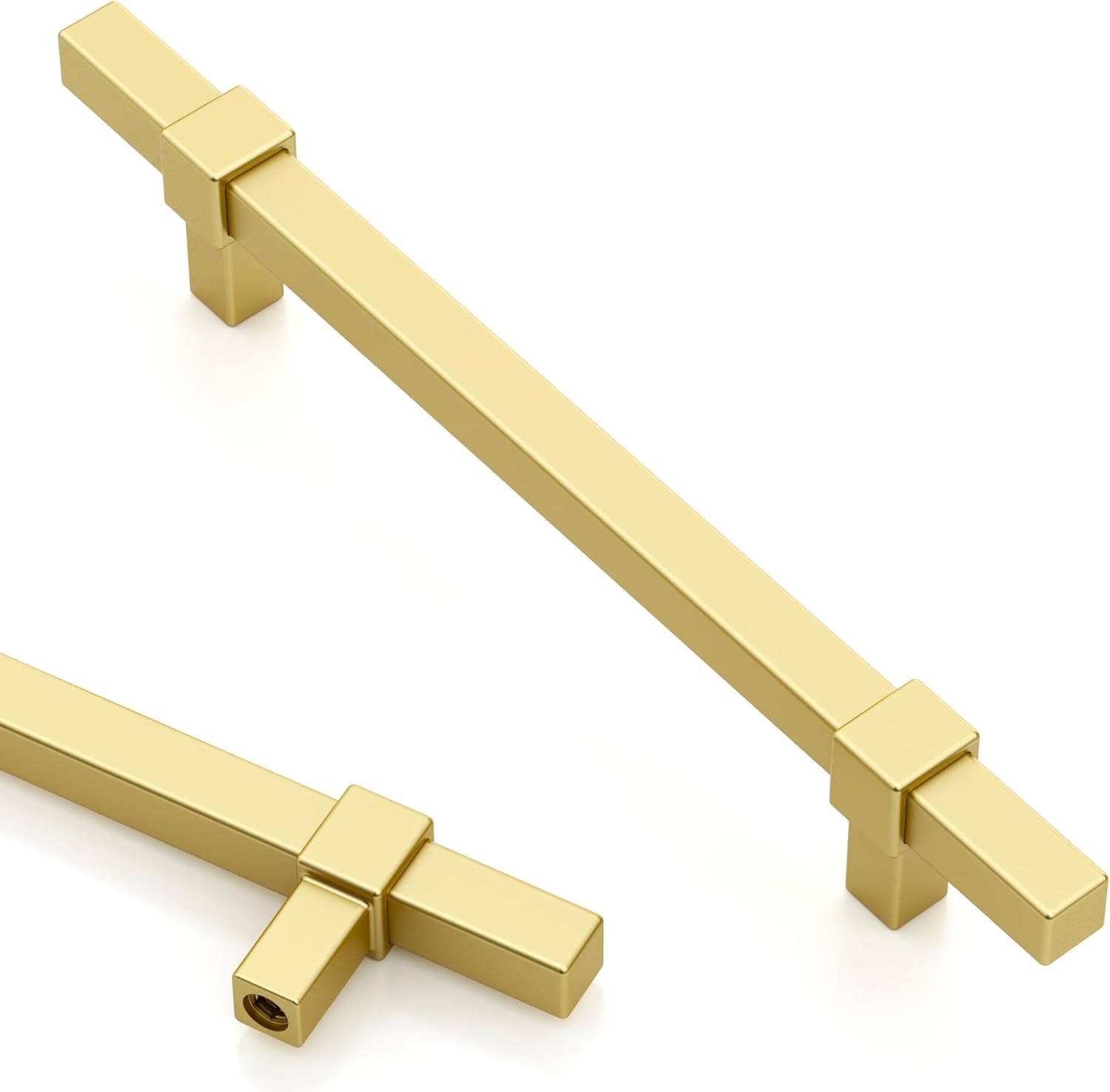 Asidrama 10 Pack 5 Inch(128mm) Brushed Gold Cabinet Pulls Kitchen Cabinet Handles Gold Cabinet Handles Cabinet Hardware for Cupboard Drawer 4638