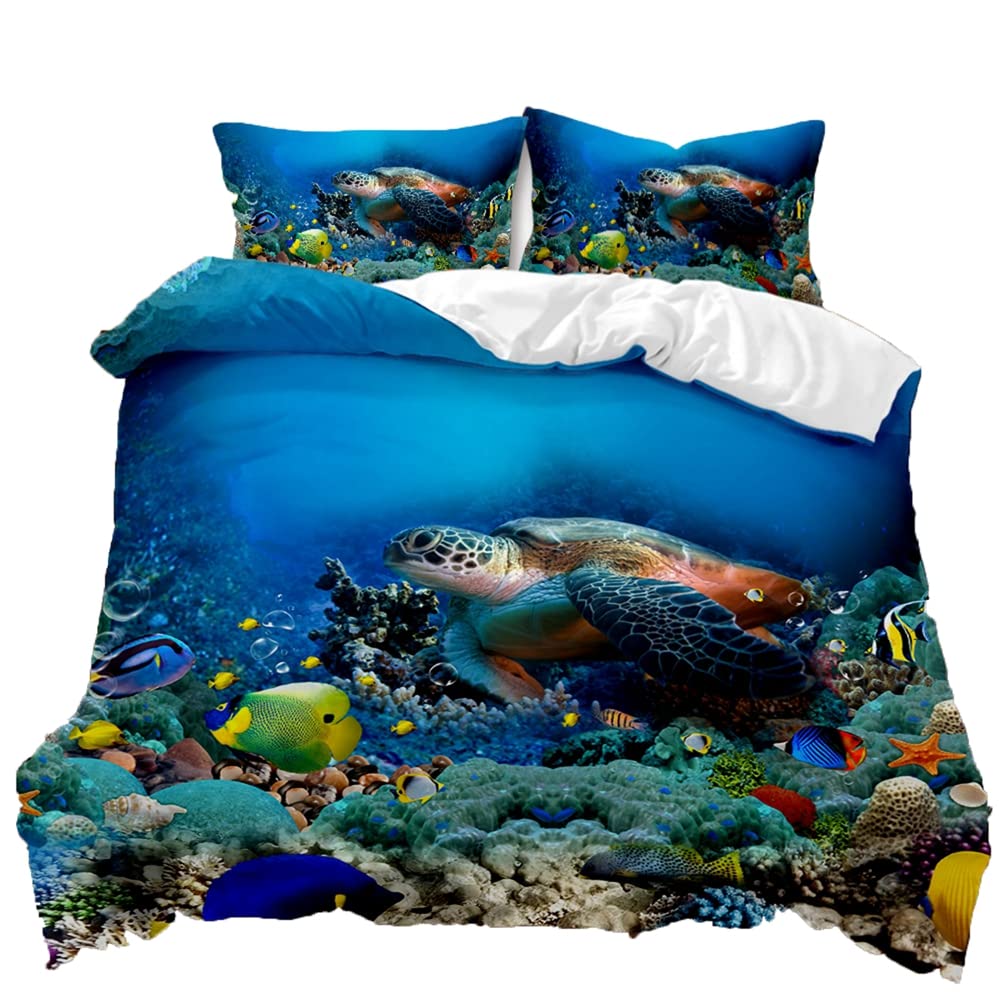 Housse de couette océanique pour transformer votre chambre en un havre marin bleu