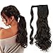 Produktbild Ponytail Clip in Pferdeschwanz Zopf Extension Haarteil Hair Piece Haarverlängerung günstig Dunkelbraun Wavy-17"(43cm) 90g
