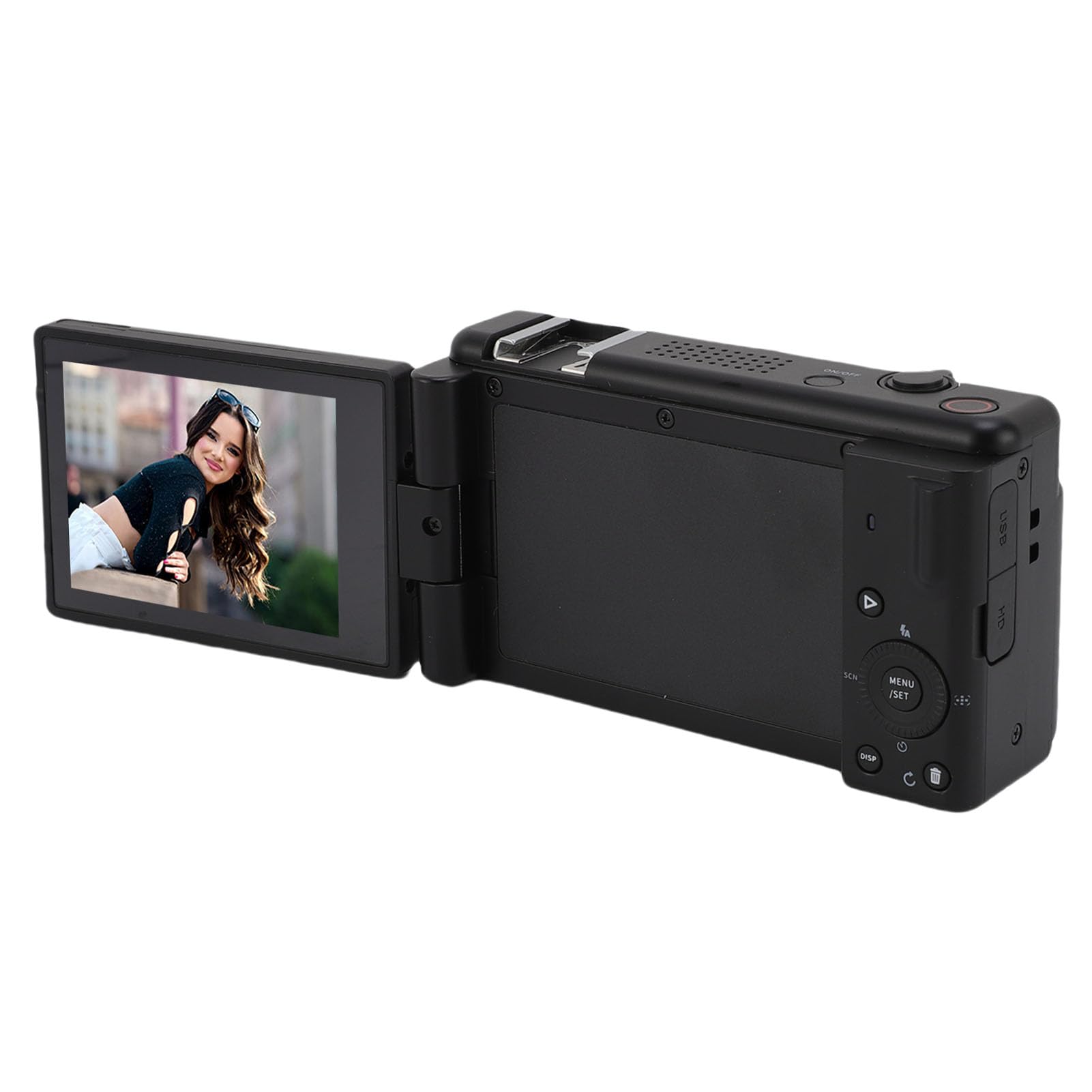 WINH Fotocamera digitale 5K ad alta risoluzione con sensore da 80 MP, stabilità giroscopica a 5 assi e controllo dell'otturatore preciso per fotografia di paesaggi, materiale ABS (nero)