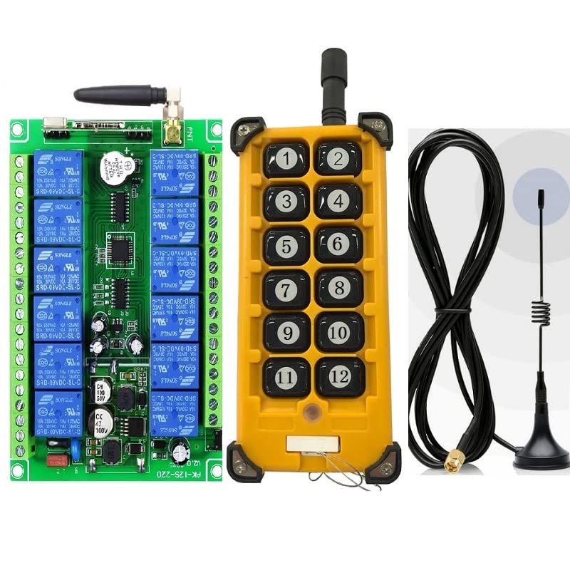 Télécommande radio 433 MHz pour grue supérieure avec récepteur 12V-48V