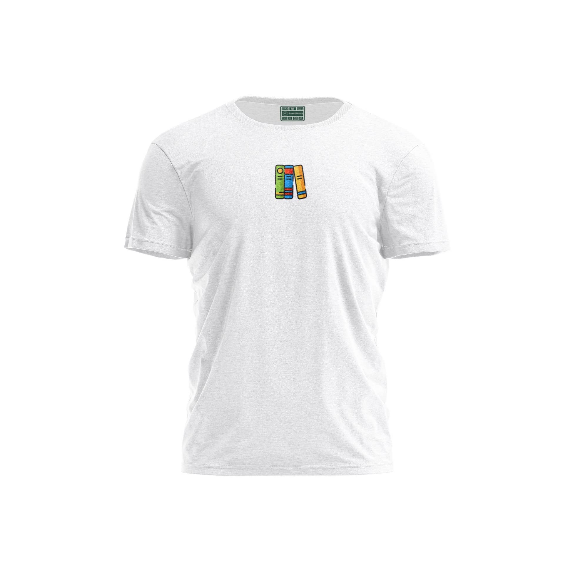 Bona Basics, Digitally Printed, Men's Basic T-Shirt,%100 Cotton, White, Casual, Men's Tops, Size: L