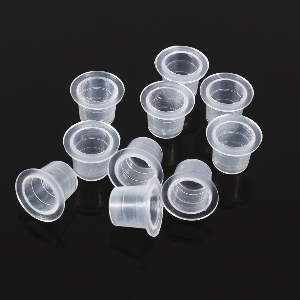 Tangxi White Small Tattoo Ink Cups, 100Pcs, for Adults