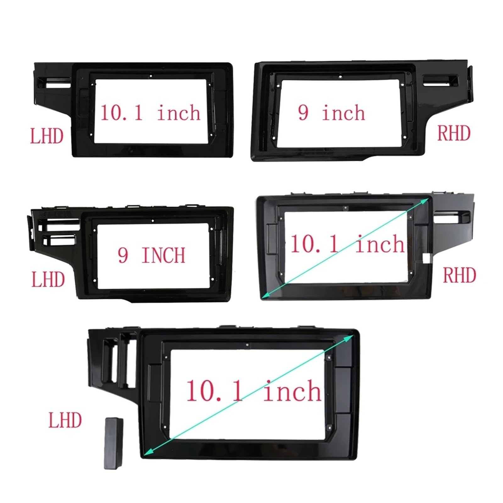 Mascherina Autoradio Cornice Stereo 2 DIN 9 Pollici 10.1 per Fit per Jazz 2014 2015 2016 2017 2018 2019 Telaio Auto Fascia Adattatore Android Radio Dash Kit Pannello
