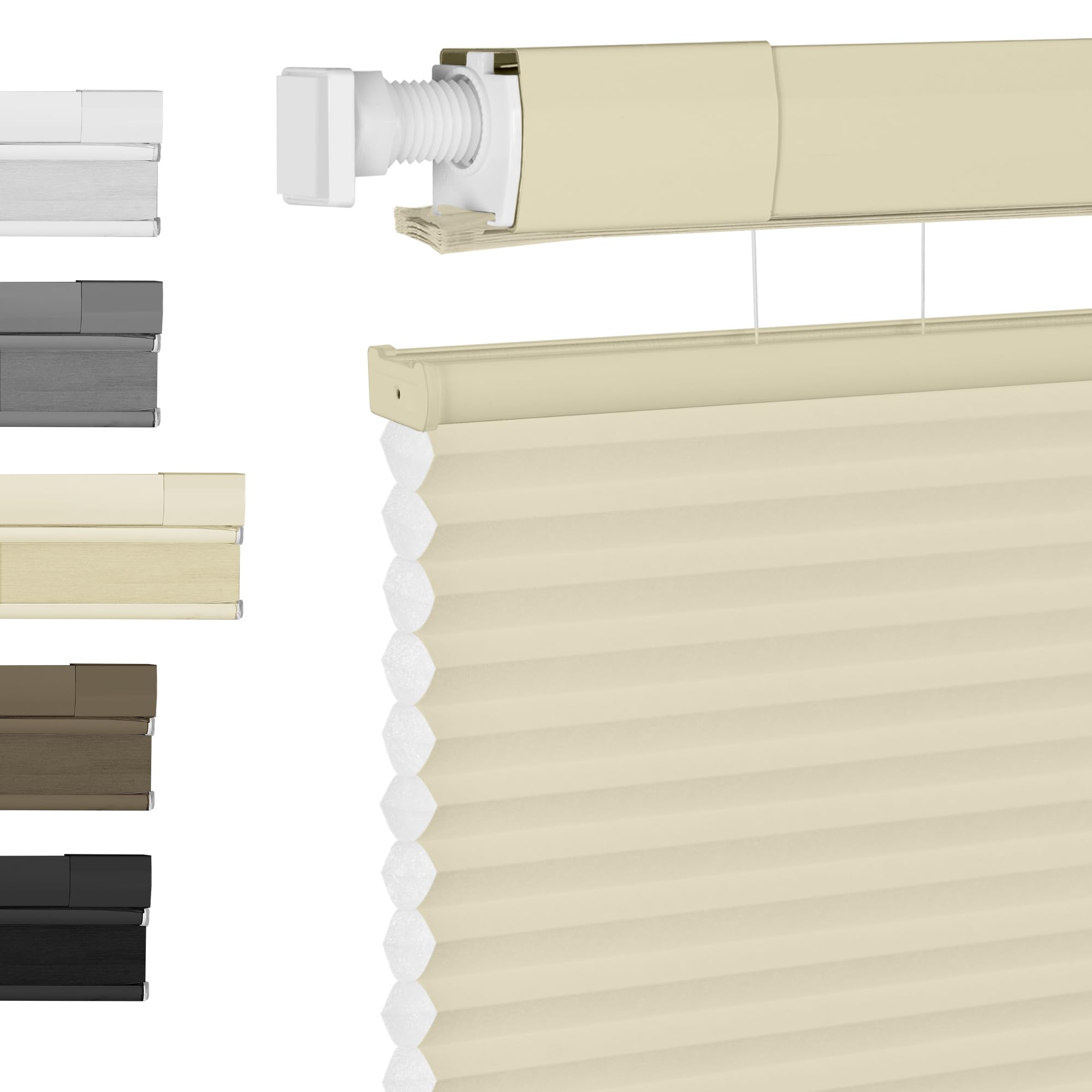 BERISSA Top Down Bottom Up Cordless Cellular Shades No Tools No Drill Blinds for Windows Shades for Indoor Windows Easy to Install,38" W x 72" H (