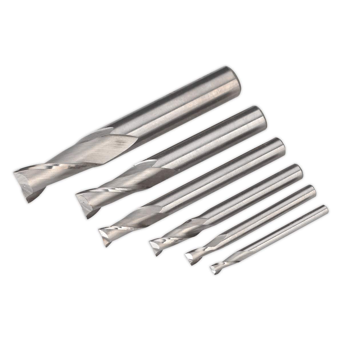 Sealey Silver Sm2503emset Hss End Mill Set Mt2 3-10 Mm