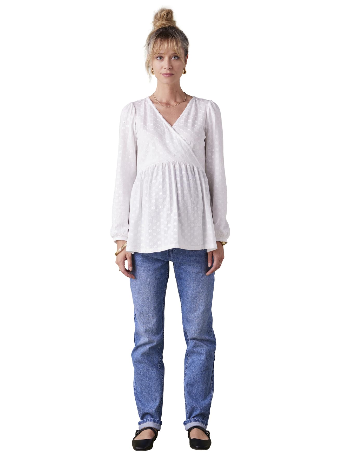ENVIE DE FRAISE Besticktes Blusenshirt für Schwangerschaft und Stillzeit