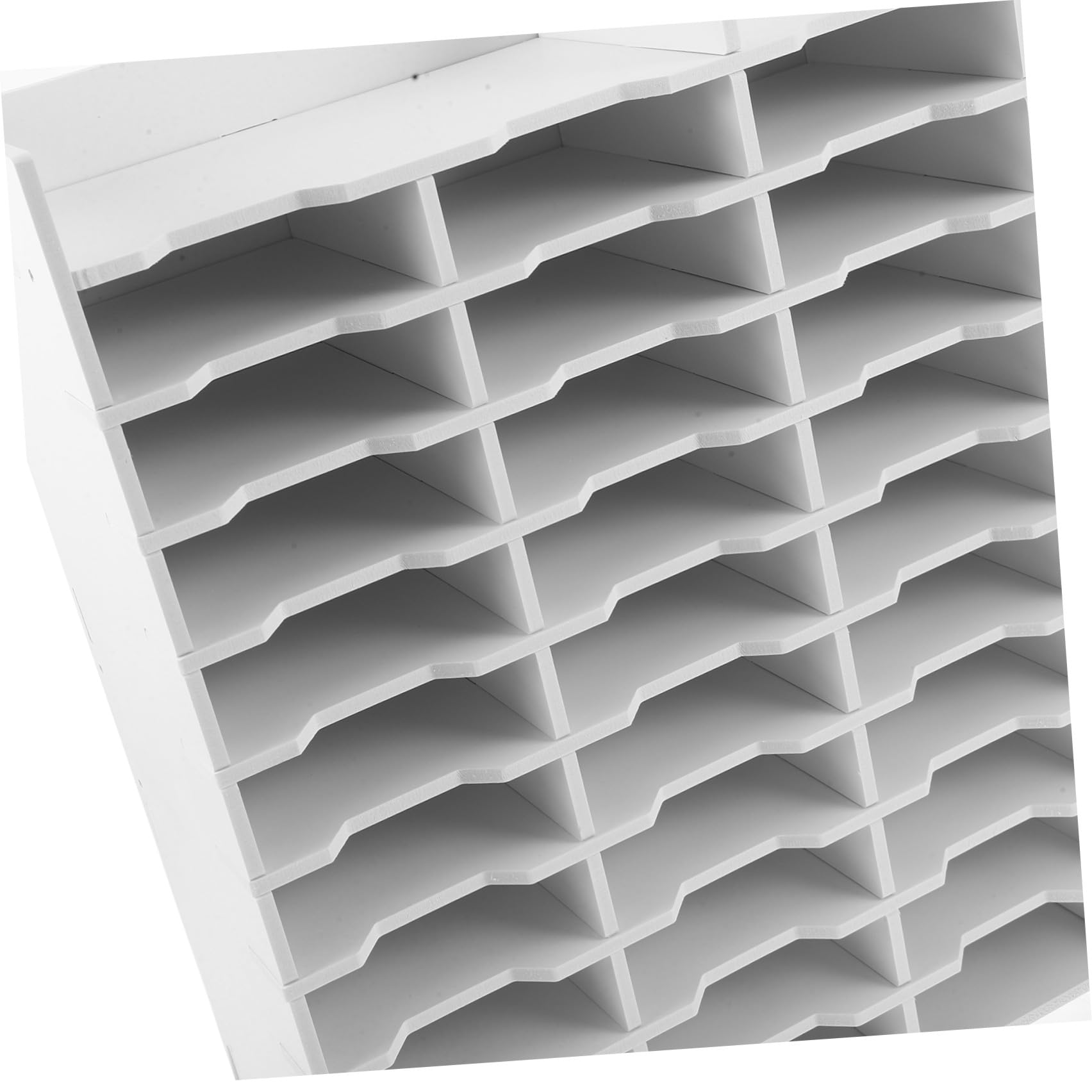Luxshiny Organizzatore per Pennarelli e Pennelli da Tavolo con 40 Scomparti in Plastica PP Bianco, Contenitore con Divisori per Ufficio e Area, Supporto Verticale Multifunzione