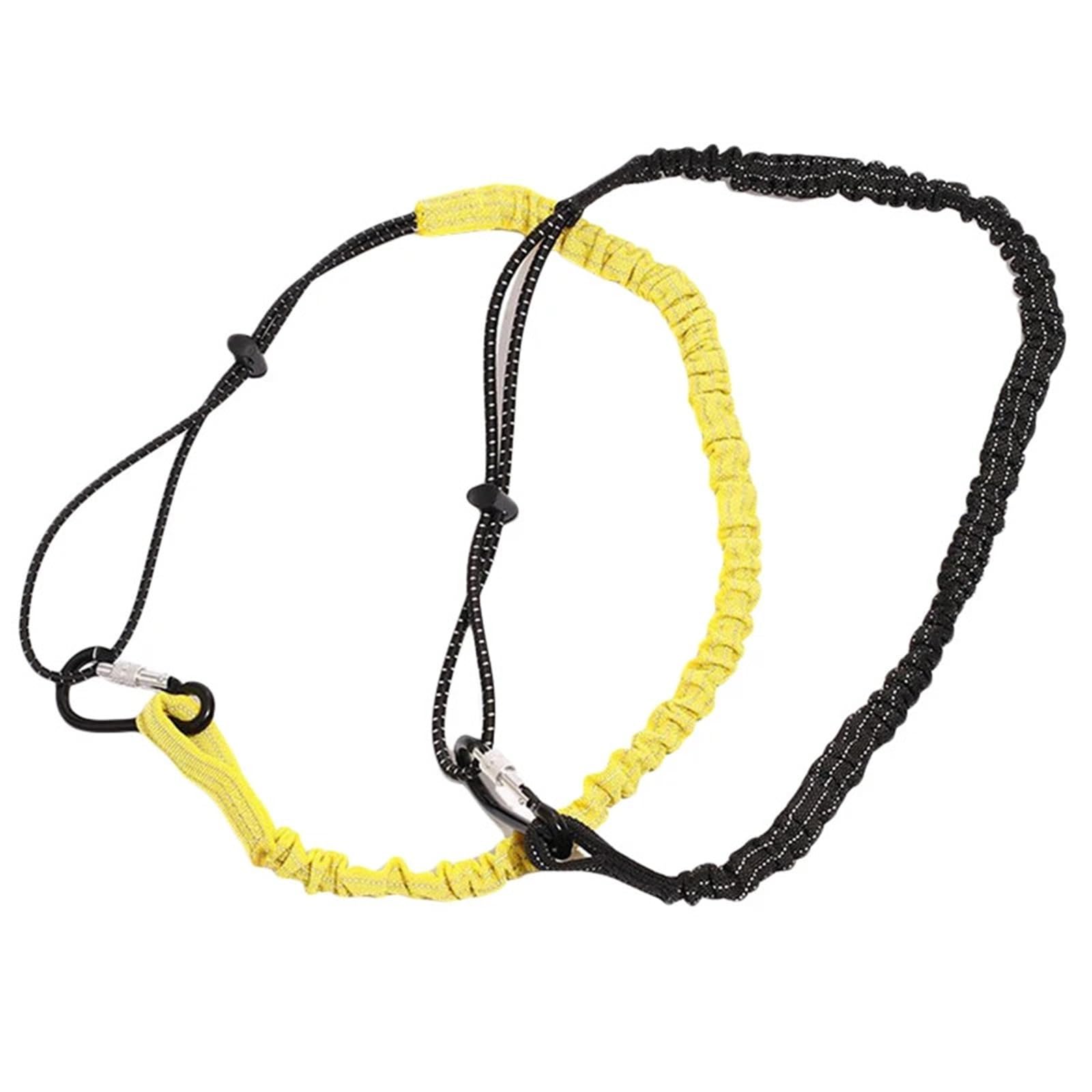 Cuerda de seguridad anticaída, herramienta sujeción elástica con gancho mosquetón, accesorios trabajo aéreo for escalada, 6 uds Para Herramientas(Black)