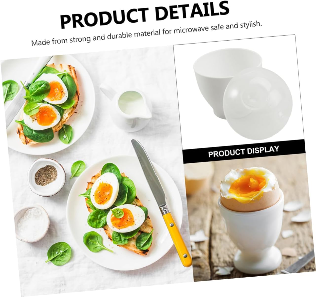 VOSAREA 10pcs Microwave Steaming Cups Non-stick Cookers for Home Use for Soft Multi-functional Kitchen Tool White Color