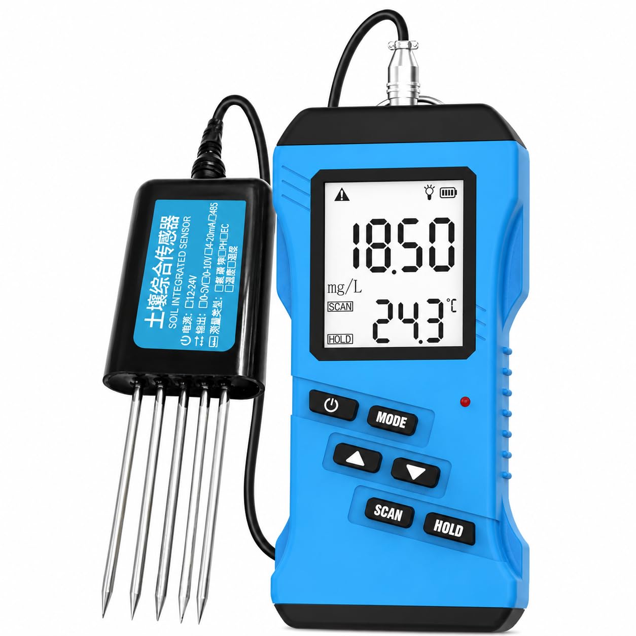 Cyfrowy tester gleby 7 w 1 do NPK, pH, wilgotności, EC i temperatury