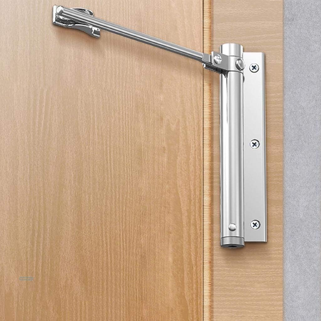 Adjustable Automatic Door Closer for Home & Office, Heavy Duty Spring Loaded Silent Door Closer, 4-Level Speed Control, Auto Door Closer for Wooden, Aluminum & Interior Doors, Stainless Steel-image-8