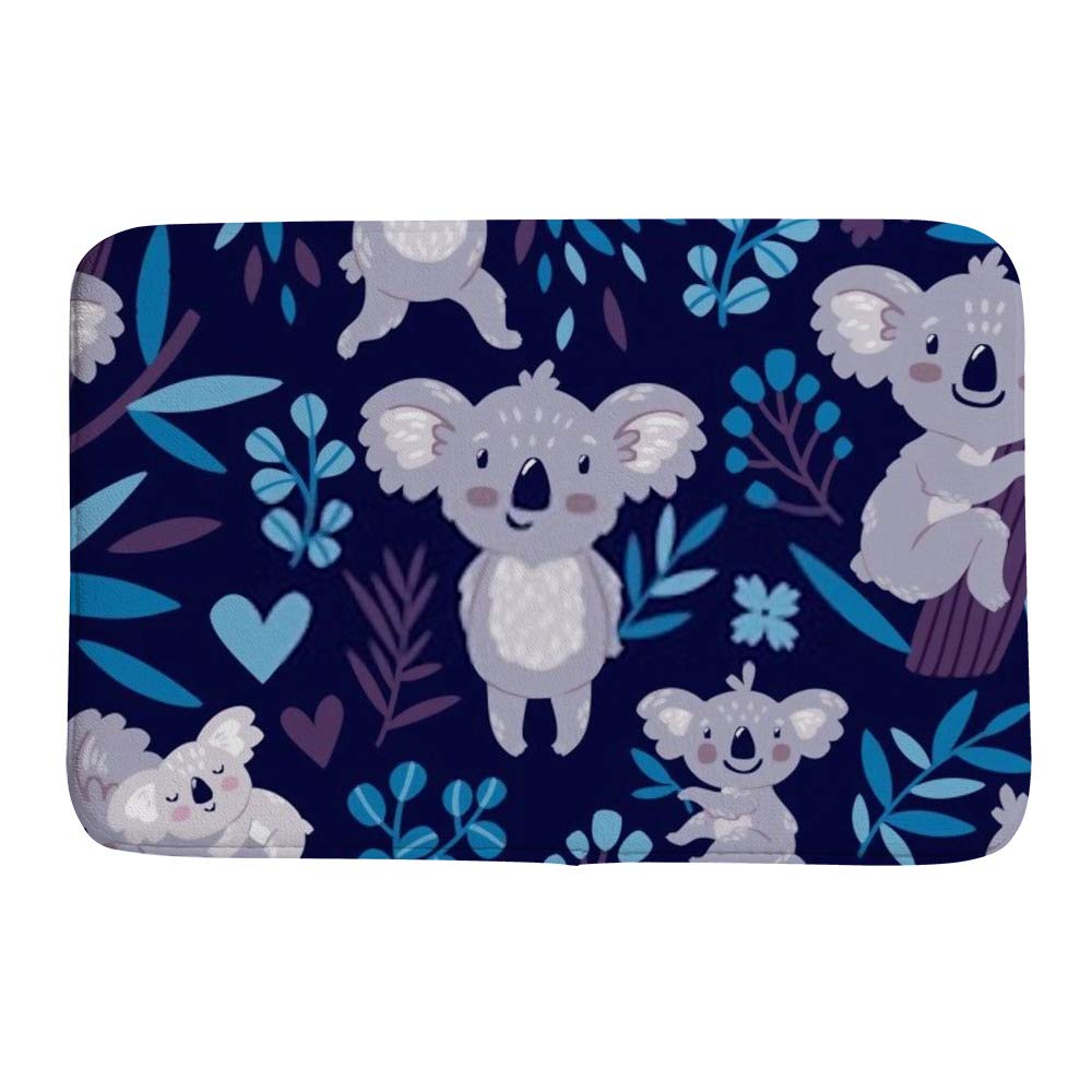 Tapis de bain microfibre ours koala en velours corail premium 31x20"