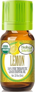 Healing Solutions Organic 10ml Oils - Lemon Essential Oil - 0.33 Fluid Ounces