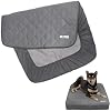 Paw Inspired Waterproof Fitted Cover for Dog Bed | Washable Bed Protector for Dog Mattress | Removable Replacement Cover for Small to Medium Pet Bed Gray, 34 x 23 x 5 Inch