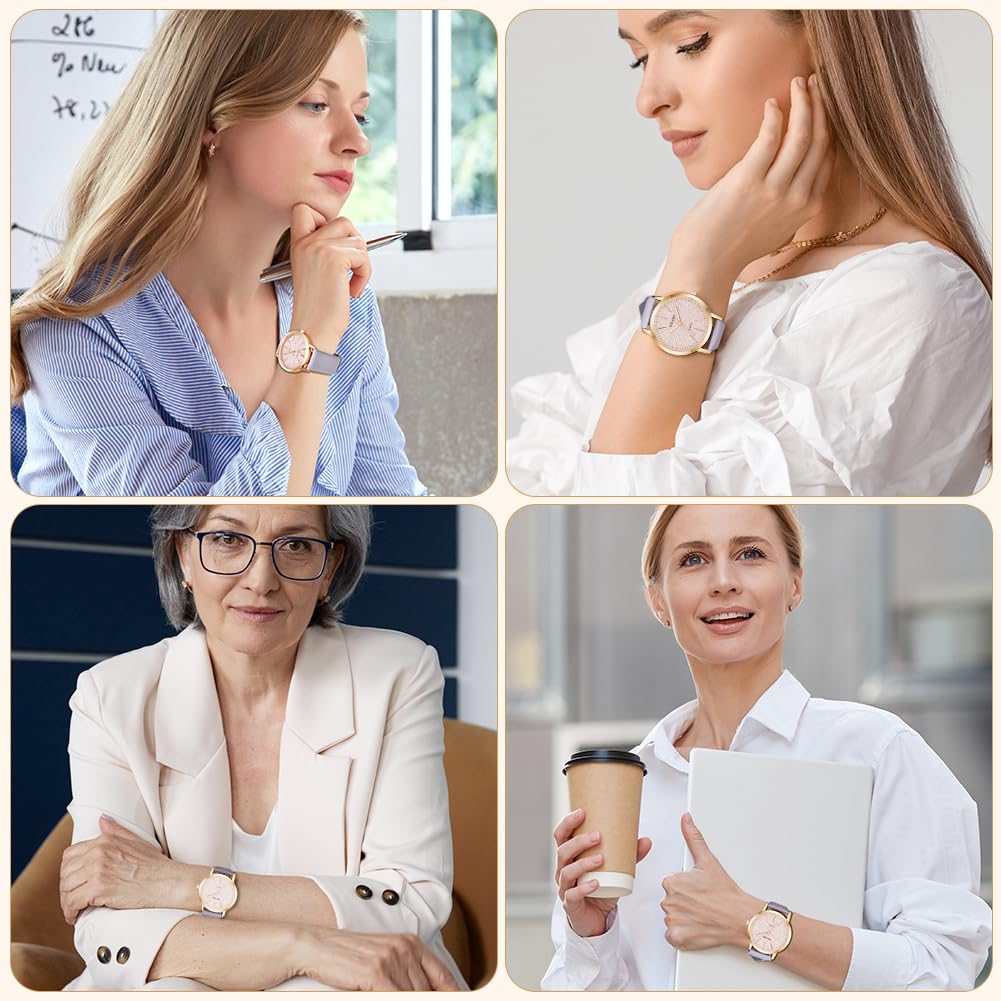 OFFCUP Reloj de Cuero para Mujer, Reloj de Analógico Cuarzo con Esfera Estrellada, Reloj Mujer de 3 manecillas, Reloj de Pulsera Informal de Moda Premium para Mujeres Damas y Niñas