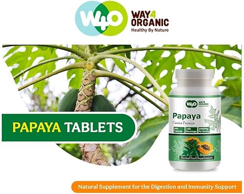 Miniatura 5 de Cápsulas de extracto de hoja de papaya (tabletas) - 300 píldoras, 150 porciones, 1000 mg, apoya la inmunidad plaquetaria y la digestión (paquete de