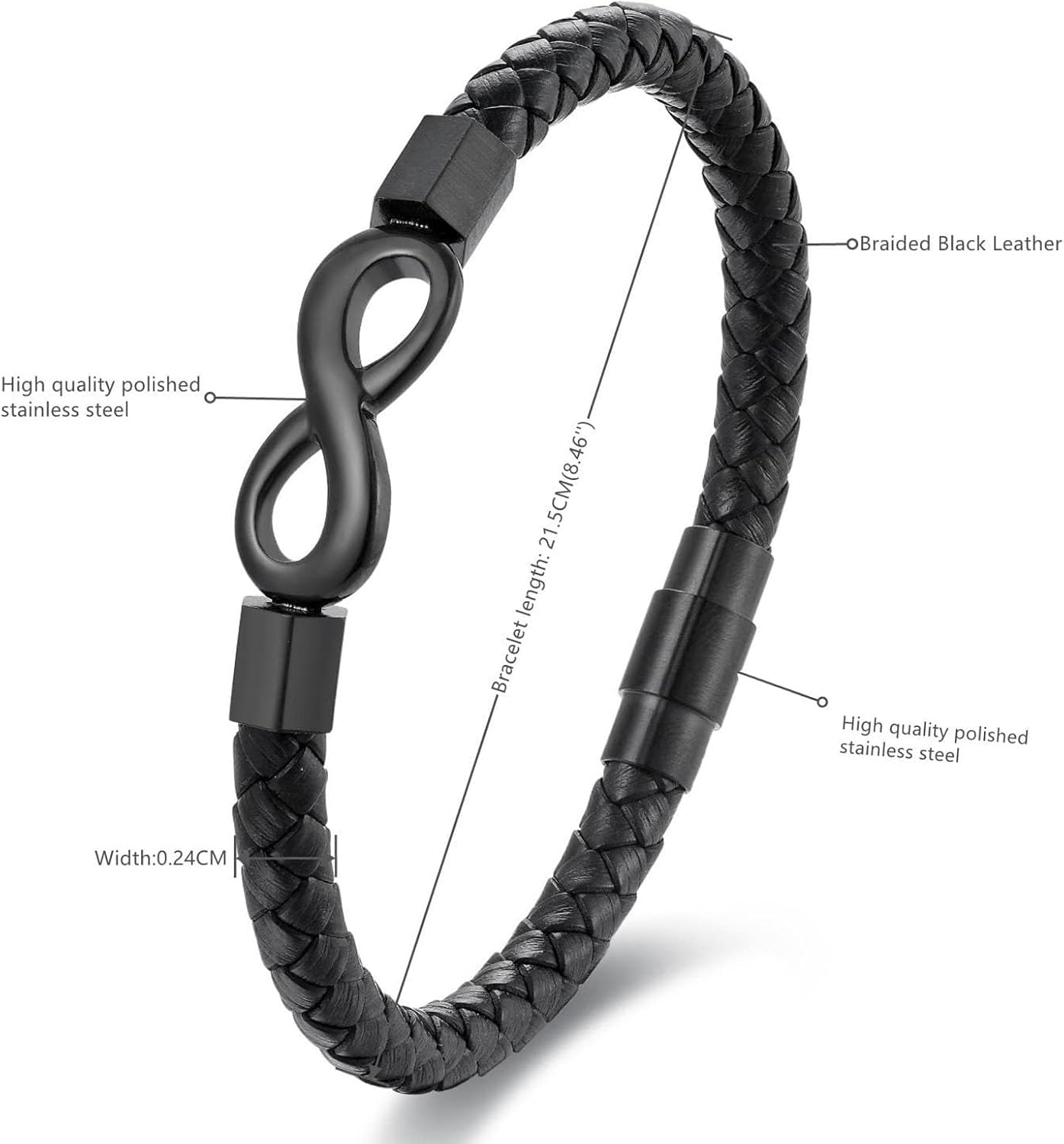 Angyape To My Man, Infinity Leather Bracelet Husband Gifts from WifeI Love You Forever and Always Bracelets Boyfriend Anniversary Birthday Christmas Fathers Gifts for Men Son Grandson - Image 6